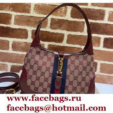 Gucci Jackie 1961 Small Hobo Bag 636706 GG Canvas Burgundy 2021 - Click Image to Close
