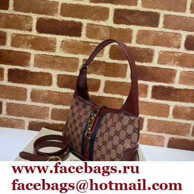 Gucci Jackie 1961 Small Hobo Bag 636706 GG Canvas Burgundy 2021 - Click Image to Close