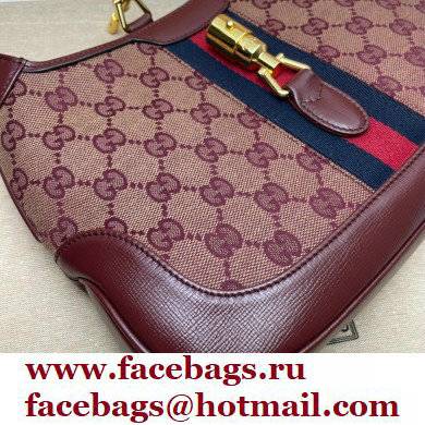 Gucci Jackie 1961 Small Hobo Bag 636706 GG Canvas Burgundy 2021