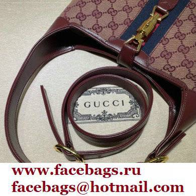 Gucci Jackie 1961 Small Hobo Bag 636706 GG Canvas Burgundy 2021