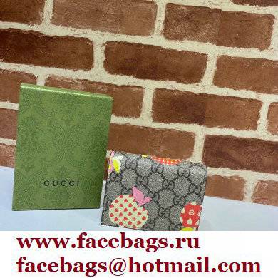 Gucci Les Pommes Card Case Wallet 663922 Apple Print 2021 - Click Image to Close
