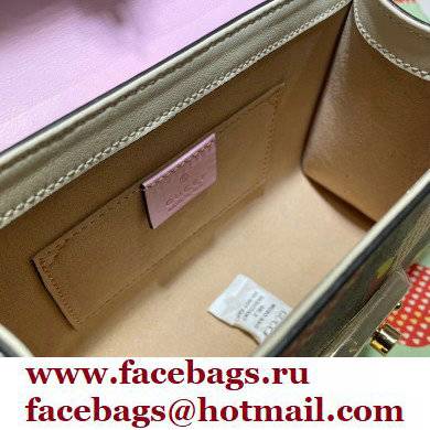 Gucci Les Pommes Padlock Small Shoulder Bag 409487 Apple Print Pink 2021