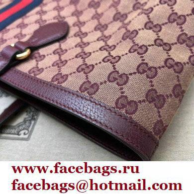 Gucci Ophidia GG Medium Tote Bag 631685 GG Canvas Burgundy 2021