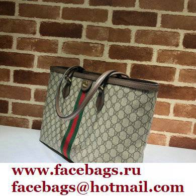 Gucci Ophidia GG Medium Tote Bag 631685 GG Canvas Coffee 2021 - Click Image to Close