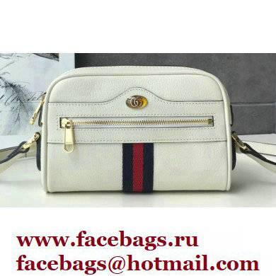 Gucci Ophidia GG Mini Bag with Web 517350 Leather White 2021 - Click Image to Close