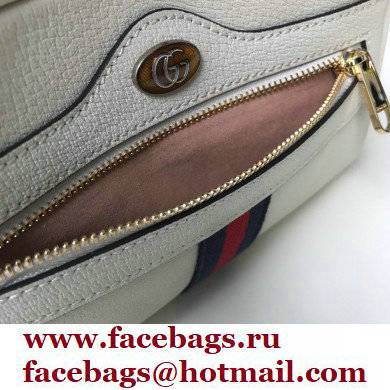 Gucci Ophidia GG Mini Bag with Web 517350 Leather White 2021 - Click Image to Close