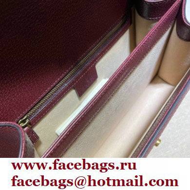 Gucci Ophidia Small Top Handle Bag with Web 651055 GG Canvas Burgundy 2021 - Click Image to Close