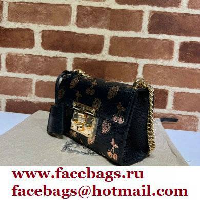 Gucci Padlock Small Berry Shoulder Bag 409487 Leather Black 2021 - Click Image to Close