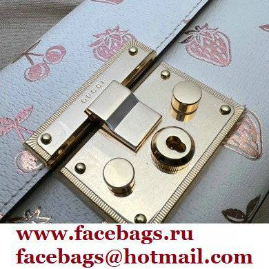 Gucci Padlock Small Berry Shoulder Bag 409487 Leather White 2021