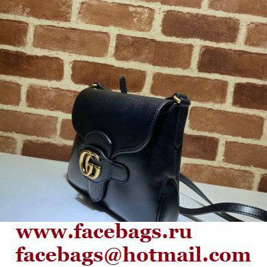 Gucci Small Messenger Bag with Double G 648934 Leather Black 2021 - Click Image to Close