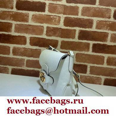 Gucci Small Messenger Bag with Double G 648934 Leather White 2021 - Click Image to Close