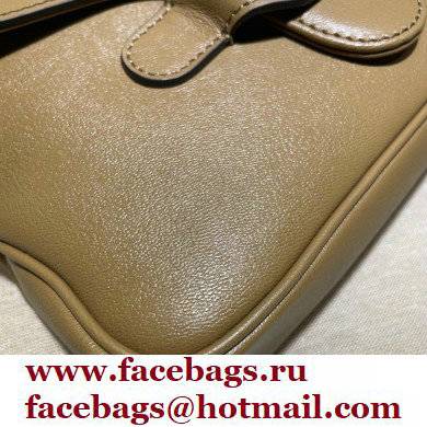 Gucci Small Messenger Bag with Double G and Web 648934 Leather Beige 2021 - Click Image to Close