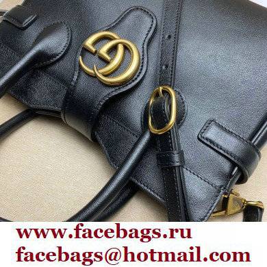 Gucci Small Top Handle Bag with Double G 658450 Black 2021 - Click Image to Close