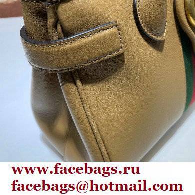 Gucci Small Top Handle Bag with Double G 658450 Web Beige 2021 - Click Image to Close