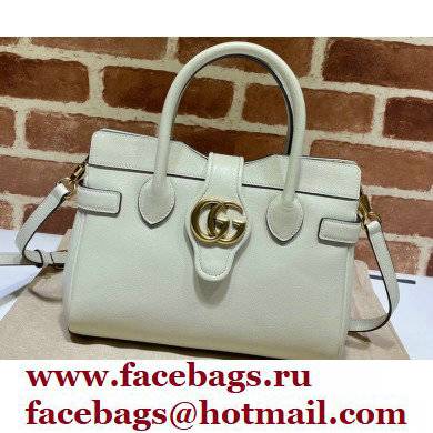 Gucci Small Top Handle Bag with Double G 658450 White 2021 - Click Image to Close