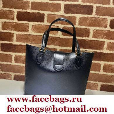 Gucci Small Tote Bag with Double G 652680 Black 2021 - Click Image to Close