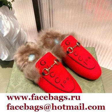 Gucci Women's 100 Princetown slipper 678192 red 2021