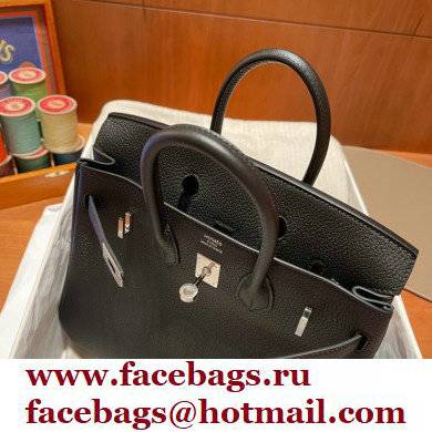 Hermes Birkin 25cm Bag black in Original Togo Leather