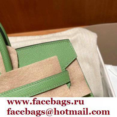 Hermes Birkin 25cm Bag in Original epsom Leather vert criquet with SILVER hardware handmade