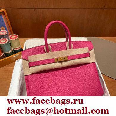 Hermes Birkin 25cm Bag rose tyrien in Original Togo Leather