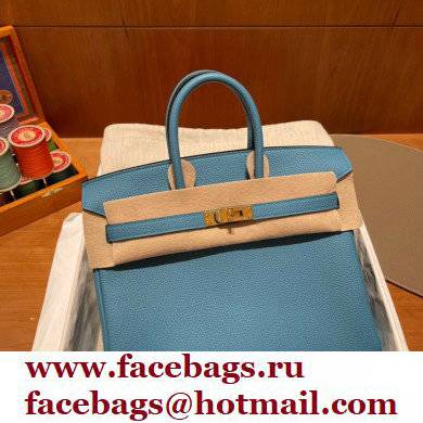 Hermes Birkin 25cm Bag turquoise in Original Togo Leather - Click Image to Close