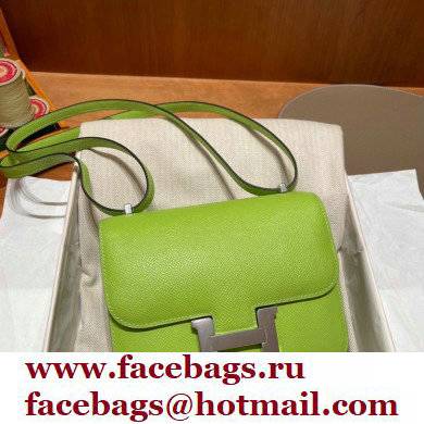 Hermes Constance 18 in original Epsom Leather kiwi with silver Hardware - Click Image to Close