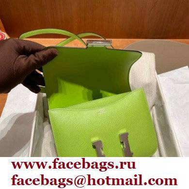 Hermes Constance 18 in original Epsom Leather kiwi with silver Hardware