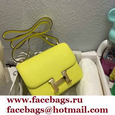 Hermes Constance 18 in original Epsom Leather lemon yellow with gold Hardware