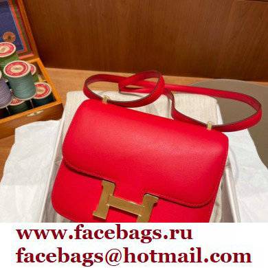 Hermes Constance 18 in original swift Leather rouge de coeur with gold Hardware handmade