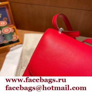 Hermes Constance 18 in original swift Leather rouge de coeur with silver Hardware handmade