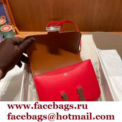 Hermes Constance 18 in original swift Leather rouge de coeur with silver Hardware handmade