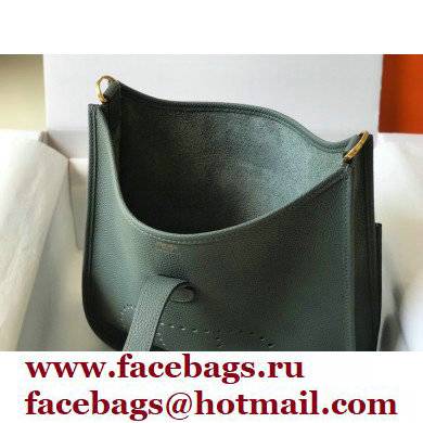 Hermes Evelyne III PM Bag Almond Green with Gold Hardware Half Handmade