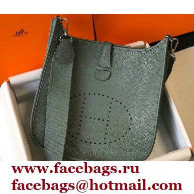 Hermes Evelyne III PM Bag Almond Green with Silver Hardware