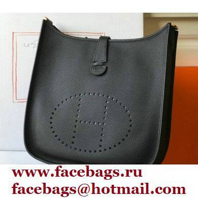 Hermes Evelyne III PM Bag Black with Gold Hardware Half Handmade