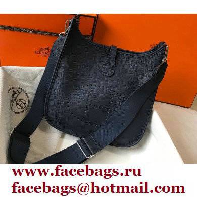 Hermes Evelyne III PM Bag Deep Blue with Silver Hardware