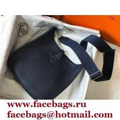 Hermes Evelyne III PM Bag Deep Blue with Silver Hardware - Click Image to Close