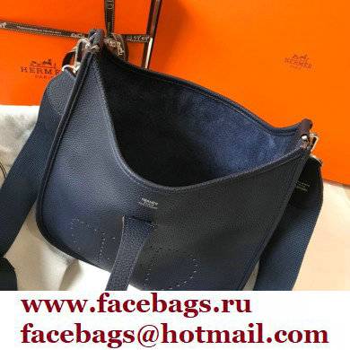 Hermes Evelyne III PM Bag Deep Blue with Silver Hardware - Click Image to Close