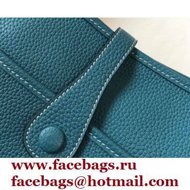 Hermes Evelyne III PM Bag Denim Blue with Silver Hardware