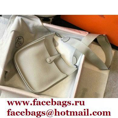 Hermes Evelyne III PM Bag Pearl Grey with Silver Hardware - Click Image to Close