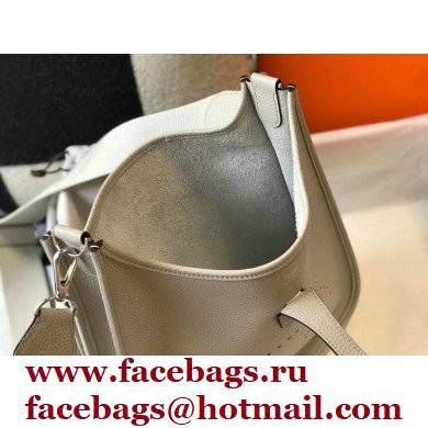 Hermes Evelyne III PM Bag Pearl Grey with Silver Hardware