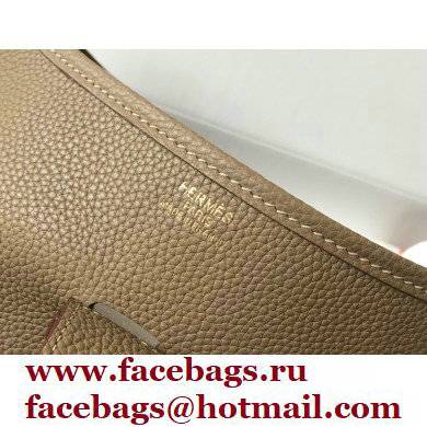 Hermes Evelyne III PM Bag Tourterelle Grey with Gold Hardware Half Handmade