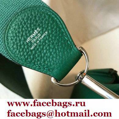 Hermes Evelyne III PM Bag Vertigo Green with Silver Hardware