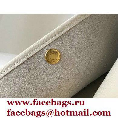 Hermes Evelyne III PM Bag White with Gold Hardware Half Handmade - Click Image to Close