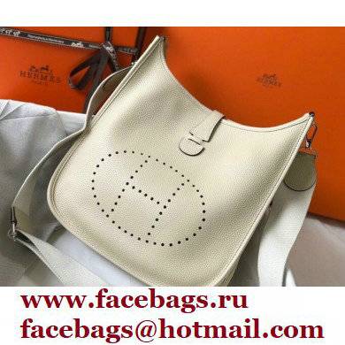 Hermes Evelyne III PM Bag White with Silver Hardware - Click Image to Close