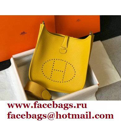 Hermes Evelyne III PM Bag Yellow with Silver Hardware