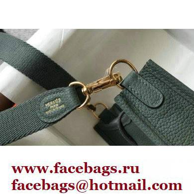 Hermes Mini Evelyne Bag Almond Green with Gold Hardware Half Handmade
