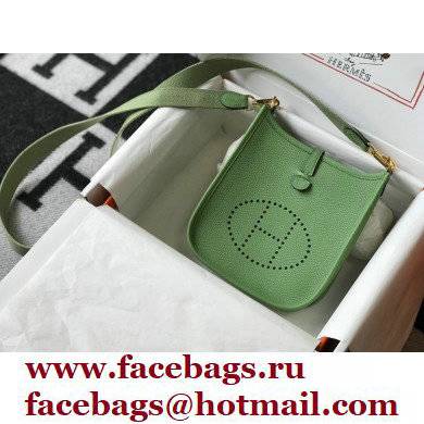 Hermes Mini Evelyne Bag Avocado Green with Gold Hardware Half Handmade - Click Image to Close