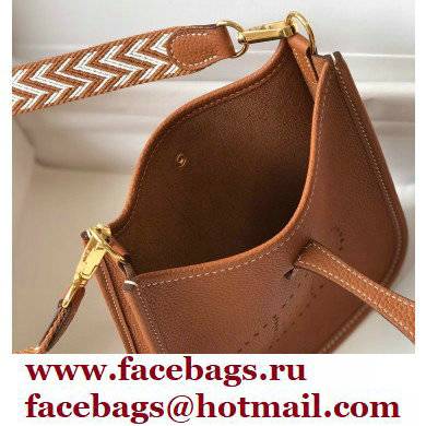 Hermes Mini Evelyne Bag Brown with Gold Hardware Half Handmade - Click Image to Close