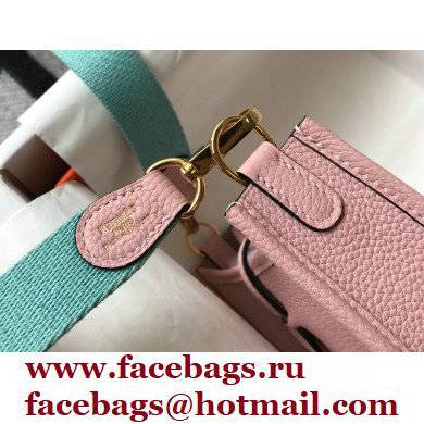 Hermes Mini Evelyne Bag Cherry Pink with Gold Hardware Half Handmade