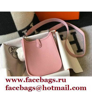 Hermes Mini Evelyne Bag Cherry Pink with Silver Hardware